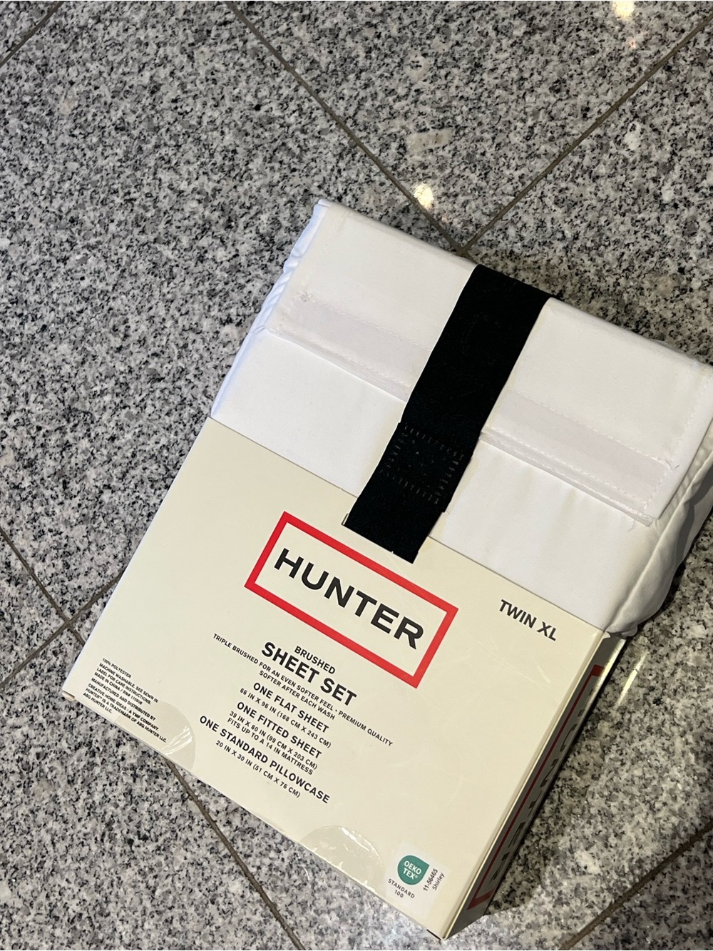 Hunter White Twin XL Brushed Sheet Set